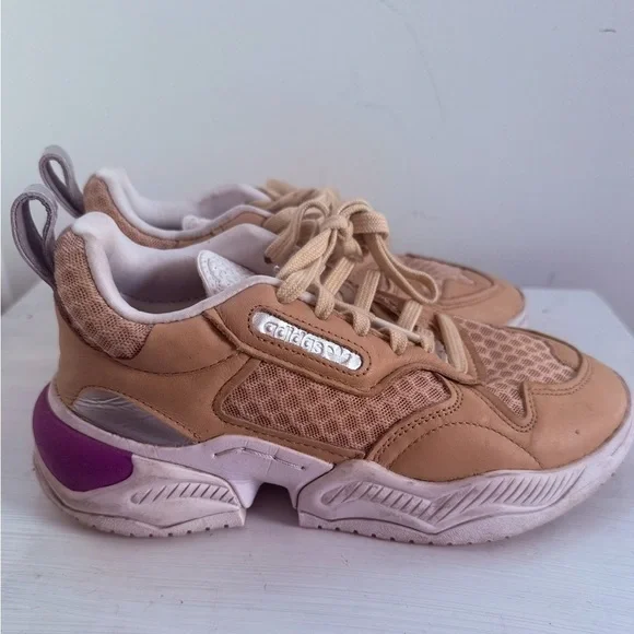 Adidas Women’s Supercourt RX 'Linen' Tan Cream Pink FV3699 Sneakers Size 6 - Picture 5 of 12